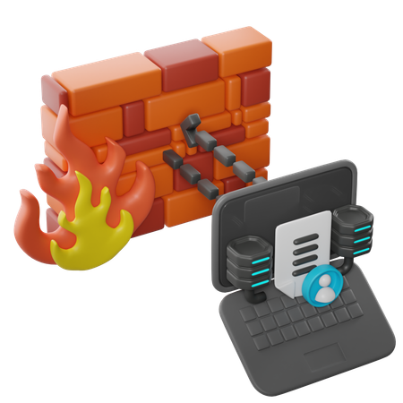 Firewall Data Protection  3D Icon