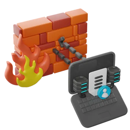 Firewall Data Protection  3D Icon