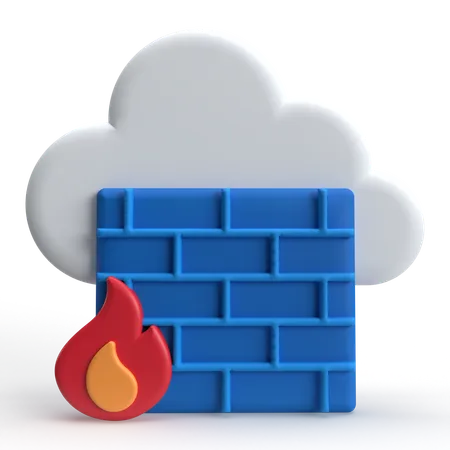 Firewall em nuvem  3D Icon