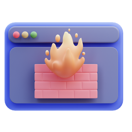 Firewall de segurança  3D Icon