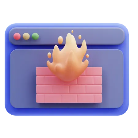 Firewall de segurança  3D Icon