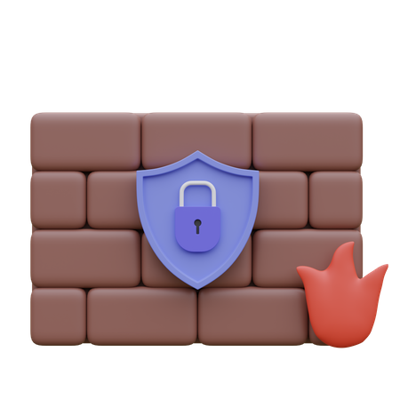 Firewall de segurança cibernética  3D Icon