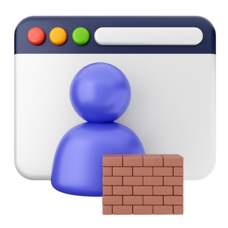 Firewall Internet Security  3D Icon