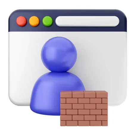 Firewall Internet Security  3D Icon