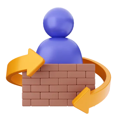 Firewall Internet Security  3D Icon