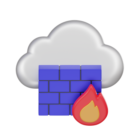 Firewall em nuvem  3D Icon