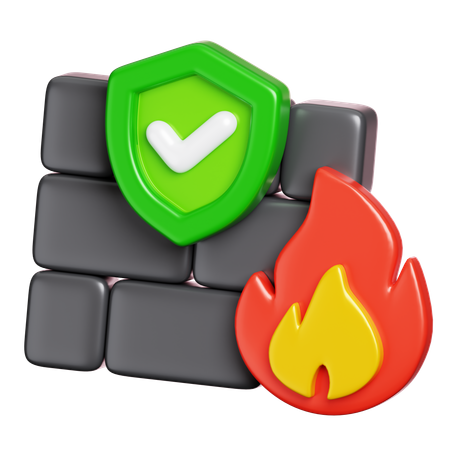 Firewall Protection  3D Icon