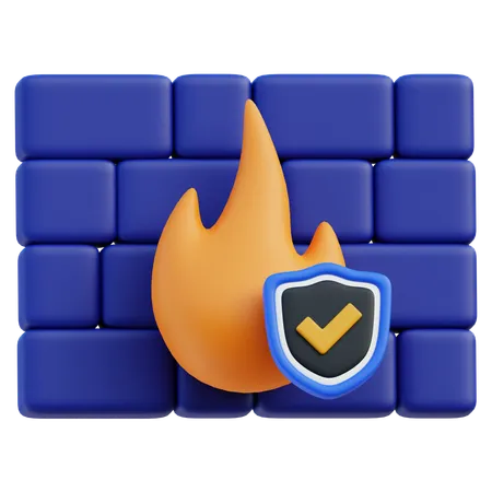 Firewall Protection  3D Icon