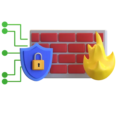 Firewall Protection 3 D Icon Illustration 3D Illustration