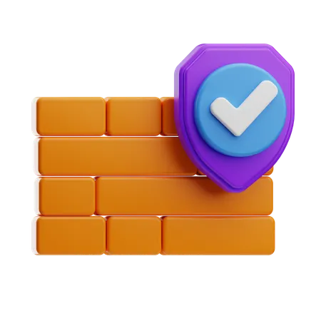 Firewall Protection Internet Security  3D Icon