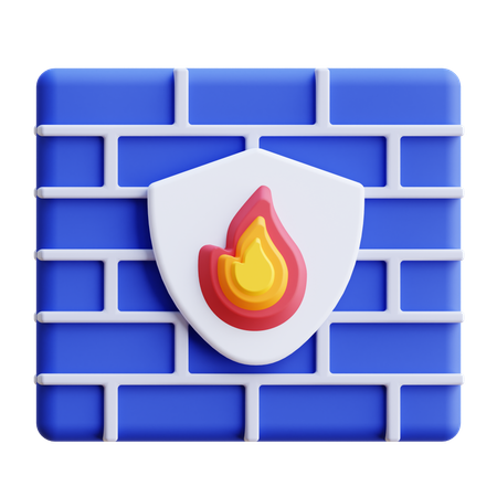 방화벽 보안  3D Icon