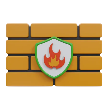 Firewall Security  3D Icon