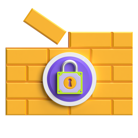 Firewall Security  3D Icon