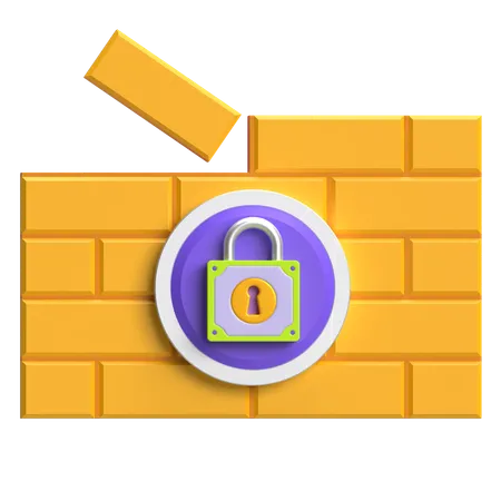 Firewall Security  3D Icon