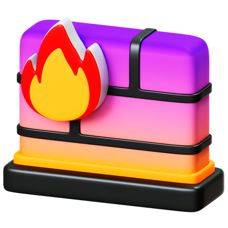 Firewall Security  3D Icon