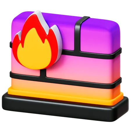 Firewall Security  3D Icon