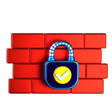 Firewall Security  3D Icon