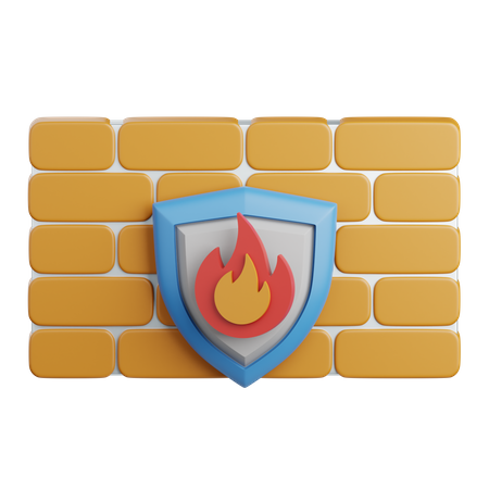 Firewall Security  3D Icon