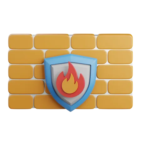 Firewall Security  3D Icon