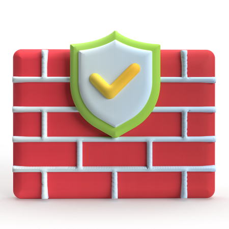 Firewall Security  3D Icon