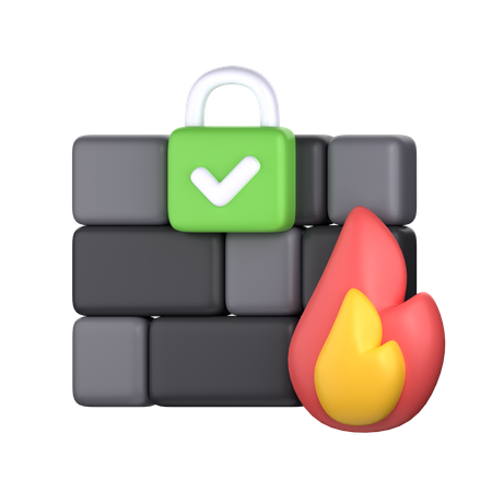 Firewall Security  3D Icon