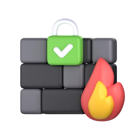 Firewall Security  3D Icon