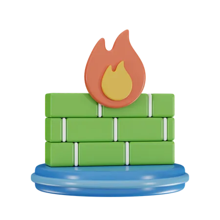 Firewall Security  3D Icon