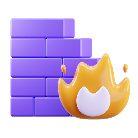 Firewall Security  3D Icon