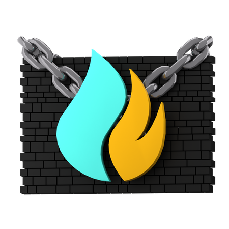 Firewall Security  3D Icon