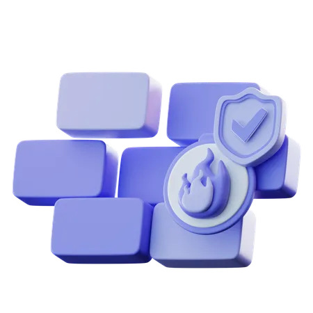 Firewall Security  3D Icon