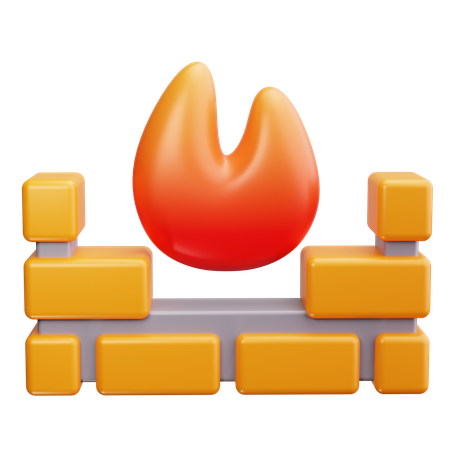 Firewall Security  3D Icon