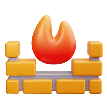 Firewall Security  3D Icon