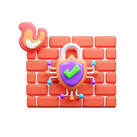 Firewall Security  3D Icon