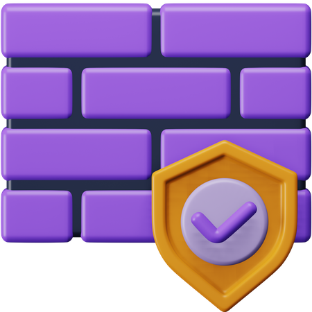 Firewall Security  3D Icon