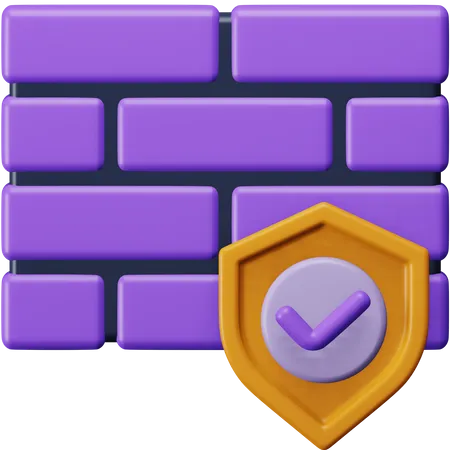 Firewall Security  3D Icon