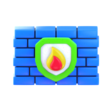 Firewall Security  3D Icon