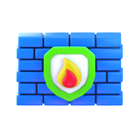 Firewall Security  3D Icon