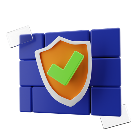 Firewall Security  3D Icon