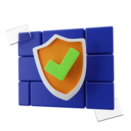 Firewall Security  3D Icon