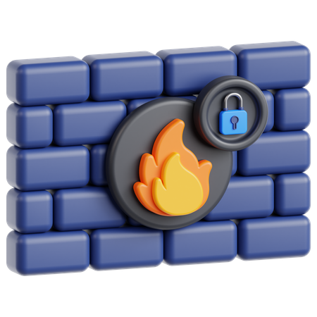 Firewall Security  3D Icon