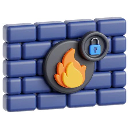 Firewall Security  3D Icon