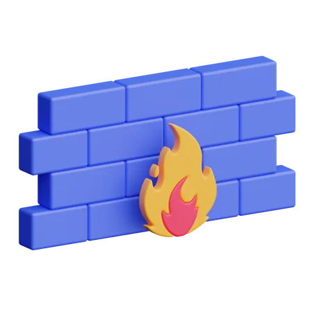 Firewall Security  3D Icon