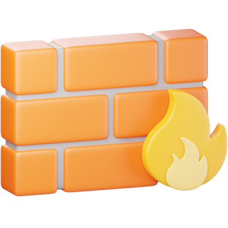 Firewall Security  3D Icon