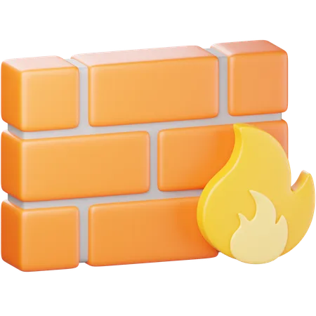 Firewall Security  3D Icon