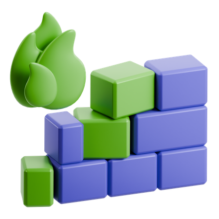 Firewall Security  3D Icon