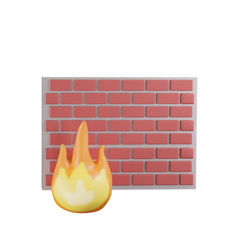 Firewall security  3D Illustration