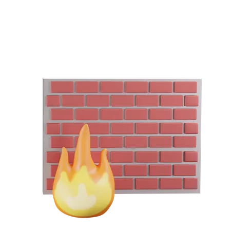 Firewall security  3D Illustration