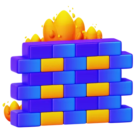 Firewall Security  3D Illustration
