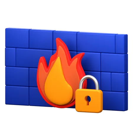 Firewall Security 3 D Icon Illustration 3D Icon