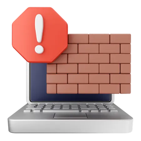 Firewall Security Protection  3D Icon